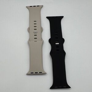 Silicone Watch Bands — Set of 2 Compatible with Apple Watch